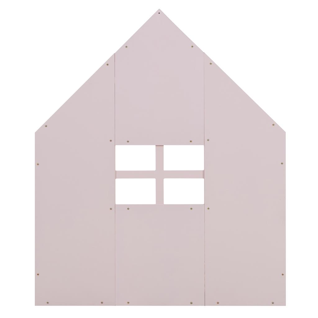 90*200cm Düz Yatak, Çocuk Yatağı, Ev Raylı, Pembe