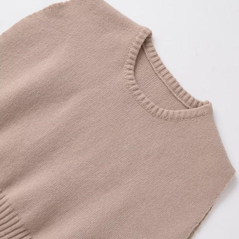Kaslead New Arrival Women's Fashion Style Stylish Loose Round Neck Sleeveless Knitting Vest 4192112