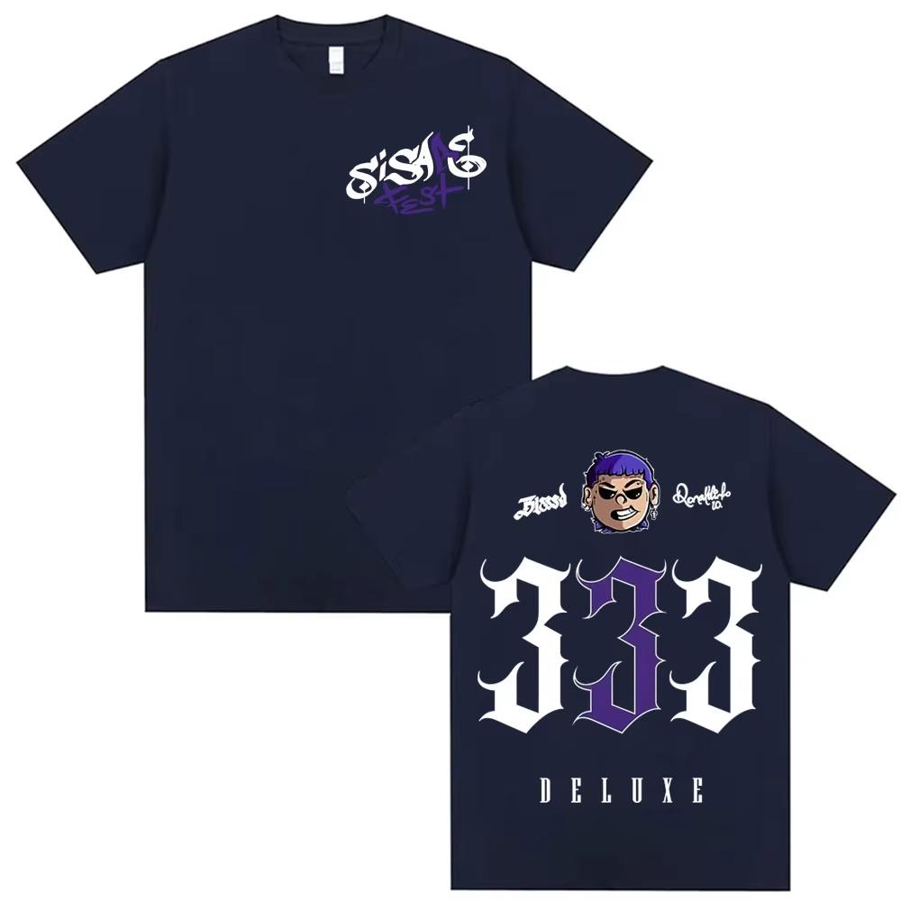 Rapper Blessd SI SABE Album 2025 Tour Print Tshirt Unisex Women Vintage High Street Fashion T Shirts Oversized Cotton T Shirt