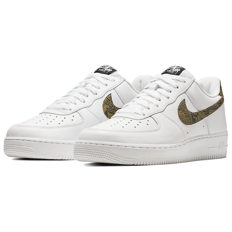 Nike Air Force 1 Low Retro PRM QS Snakeskin Print Low-Top Skateboard Shoes Unisex White Sneakers AO1635-100-2024