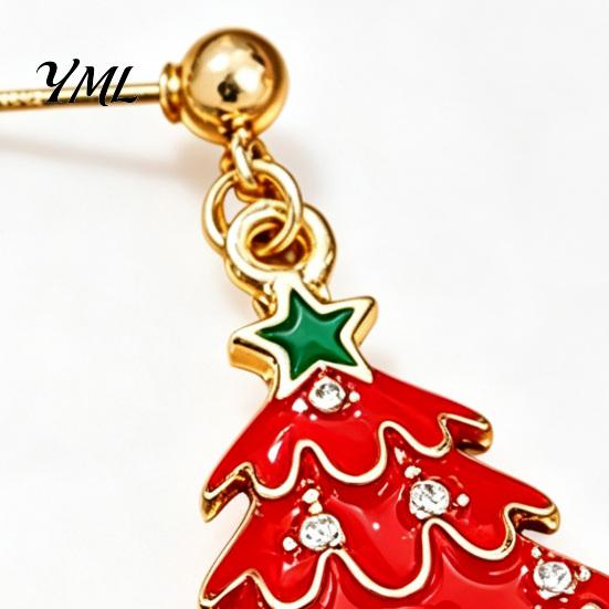 Festive Jewelry for Women 1 Pair Christmas Earrings Women, Xmas Tree Dangle Gift Her Stud Earrings, Sparkling Rhinestone Holiday Festival Accessories