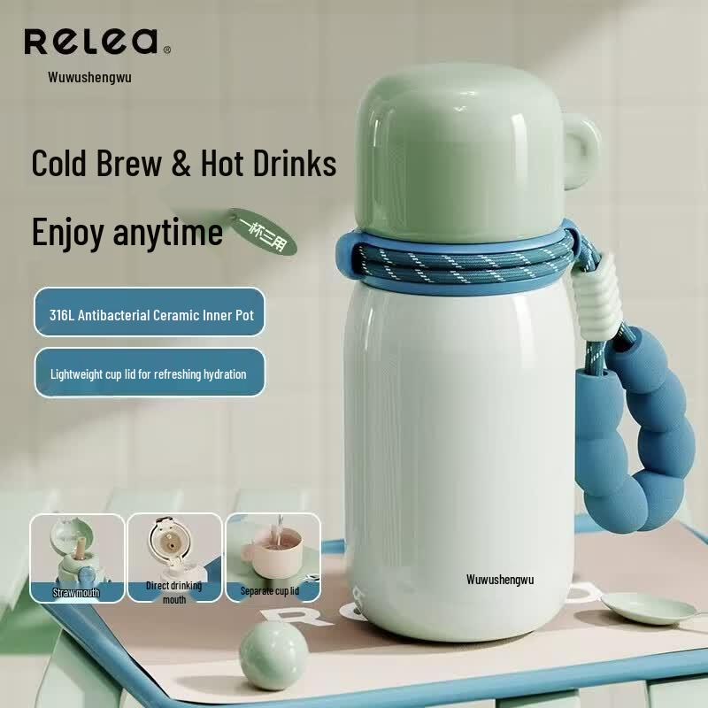 RELEA 610ml Ceramic Lined Insulated Straw Tumbler