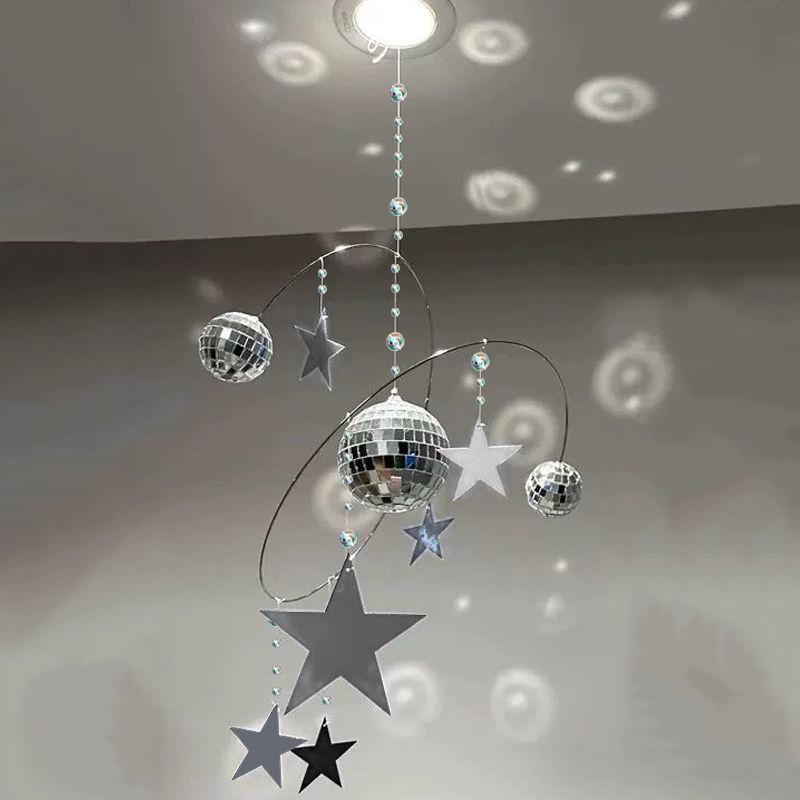 Disco Multi Sided Wind Chime Decorative Reflective Ball Wind Chime Pendant Diy Girl Birthday Gift Planet Light Show Home Decor