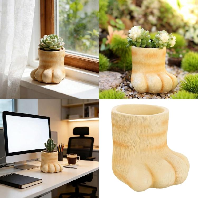 Whimsical Animal Footprint Styles Small Plant Flower Pot Container Easy To Maintain Suitable For Green Thumbs Beginners