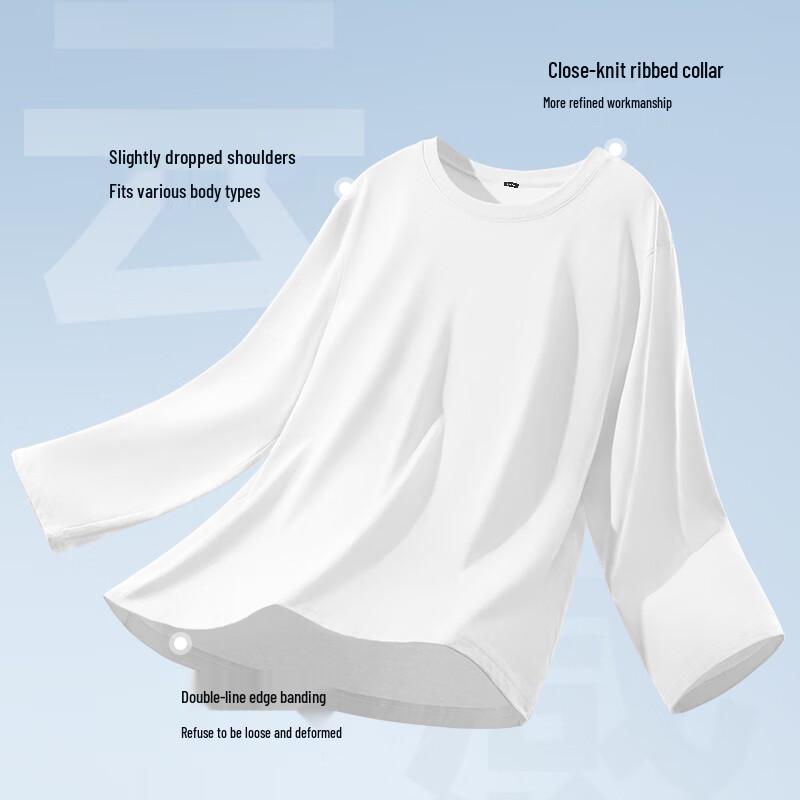 JEEP Men's Heavyweight 220G Pure Cotton Crew Neck Long Sleeve T-Shirt