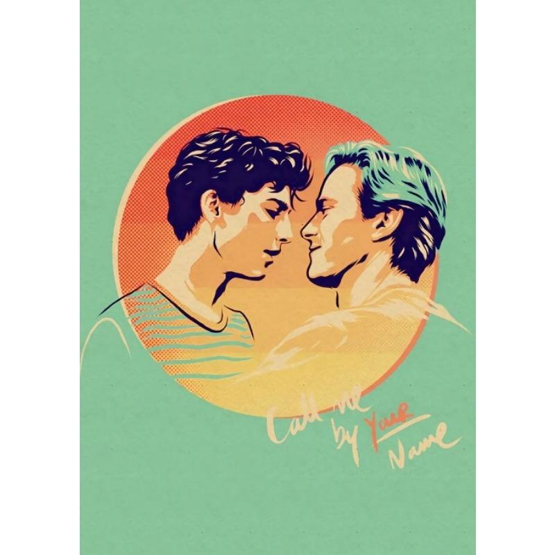 Nenn mich bei deinem Namen Filmplakat Leinwanddruck Retro-Stil Film-Wandkunst-Dekor Fans Kunstwerk Drucke für Heimzimmer-Dekor