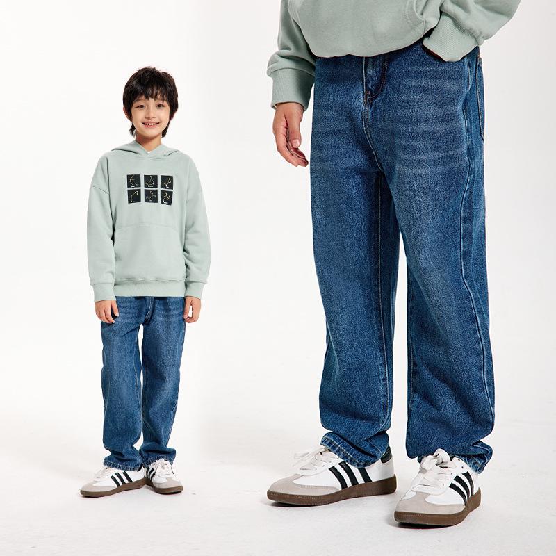 

DK Kidswear Retro Casual Straight-Leg Jeans for Girls & Boys - Versatile Spring/Autumn Fashion in Medium & Large Sizes 180 cm средний синий