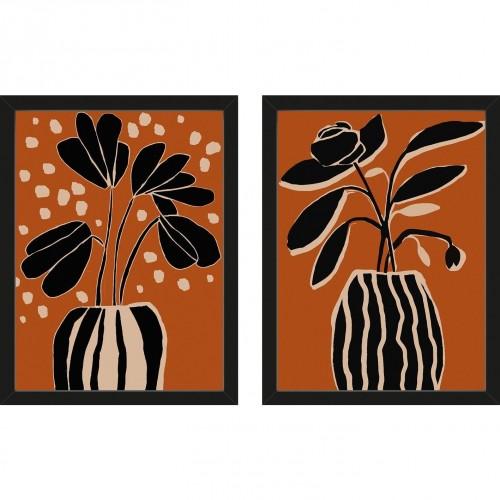 Treechild Ochre Still Life No 4 Ochre Still Life No 5 Framed Print Set  (Pack of 2)