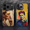 Coque de téléphone Mode F-FridaS-S K-Kahlo Pour iPhone 17,16,15,14,13,12,11,Pro,XS,Max,Plus,Mini,SE4,E Noir Mat Housse antichoc