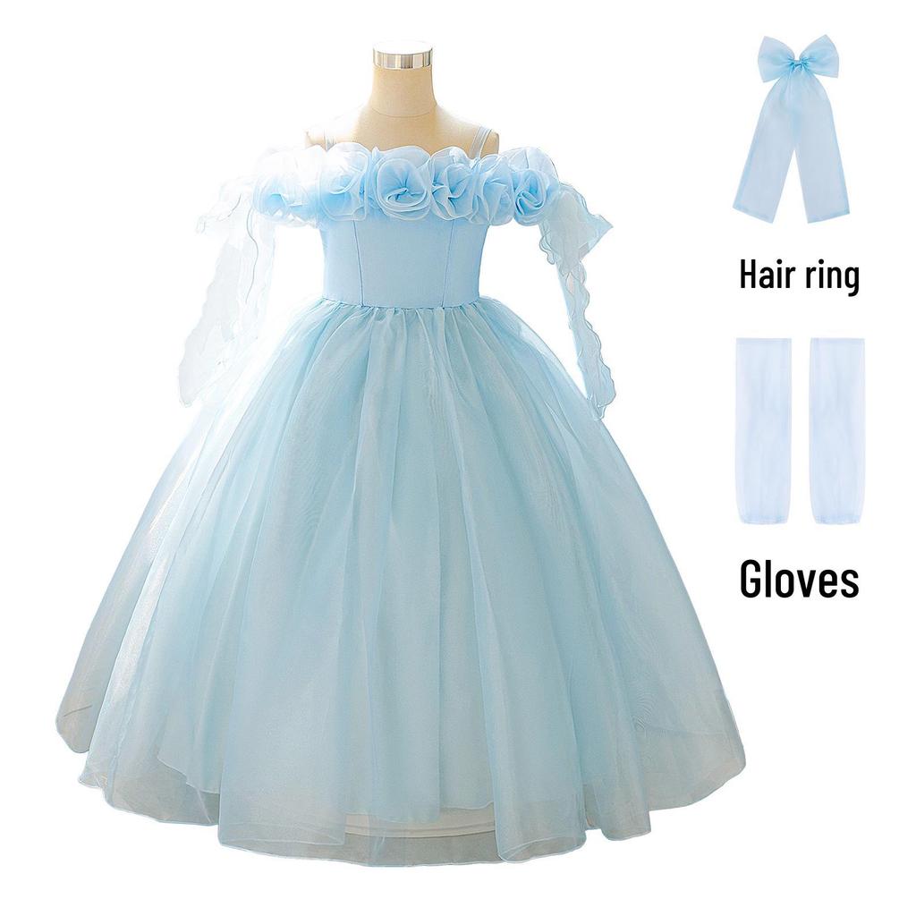 New Girls' Formal Princess Dresses: Cinderella Puffy Skirts & Floral Designs