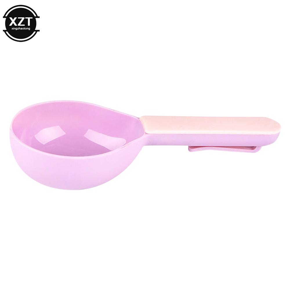 Portable Mutli-function Pet Cat Dog Food Shovel Scoop Feeding Spoon with Sealing Bag Clip Pet Feeders Pet Puppy Kitten Supplies S