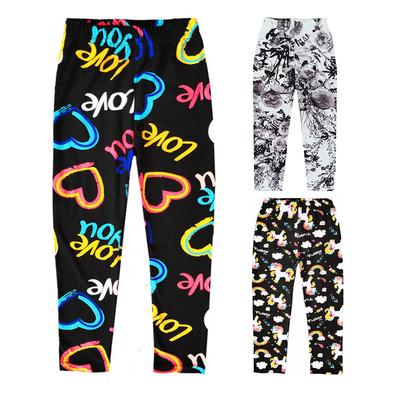 Pantaloni per bambini Leggings per bambina adorabili Pantaloni per bambini Pantaloni lunghi elastici stampati floreali a fiori