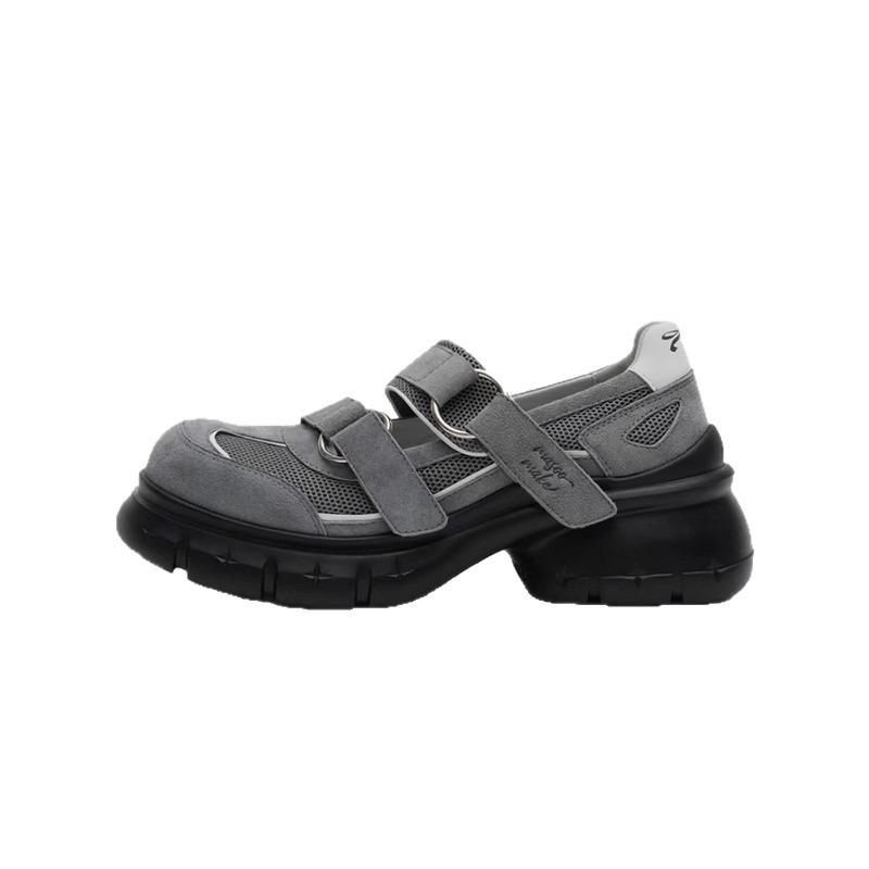 Thick-soled heightening Mary Jane shoes women's summer new versatile Velcro casual shoes single shoes