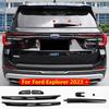 For Ford Explorer  + Car Styling Rear Trunk Rain Wiper Cover Tail Gate Molding Boot Trim Strip Accessories Exterior Sticker