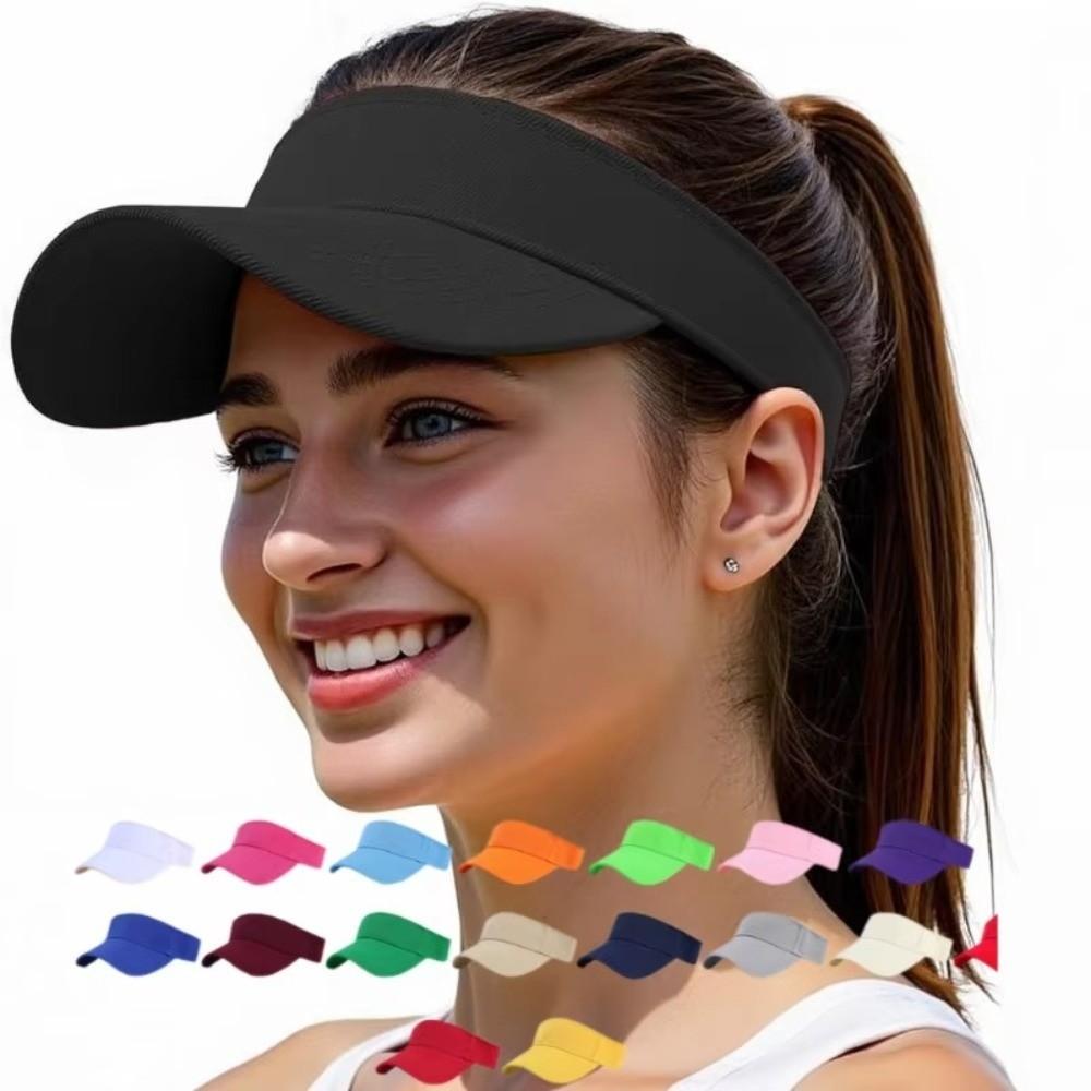 Cotton Outdoor Sports Hat Quick-Dry Lightweight Sun Visor Hat UV Protection Solid Color Summer Sun Hat