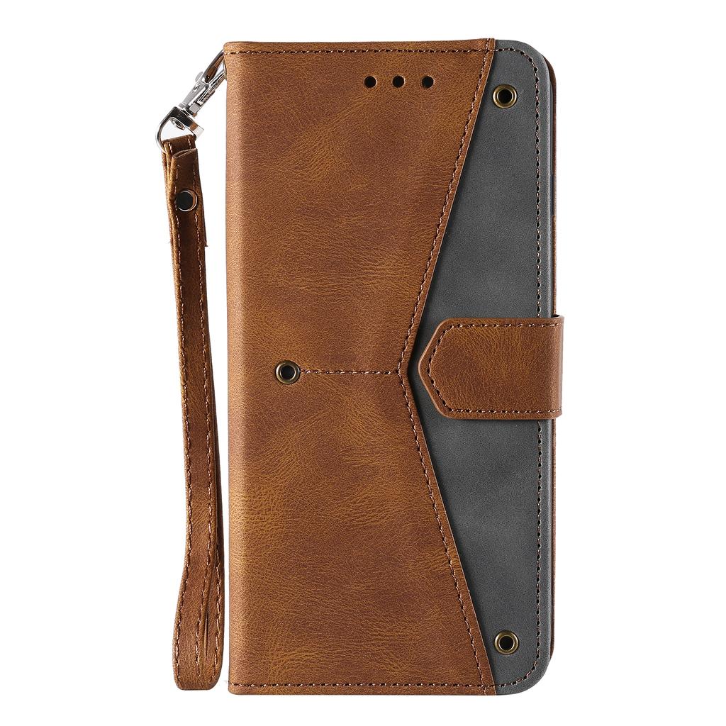 For Xiaomi Redmi Note 15 Pro 4G (Global) Leather Case Splicing Stitching Wallet Phone Cover with Wrist Strap