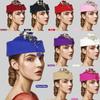 Crystal Flower Fascinator Hat for Teaparty Cocktail Party Women Flapper Costume Roleplay Stewardess Hat for Formal Event