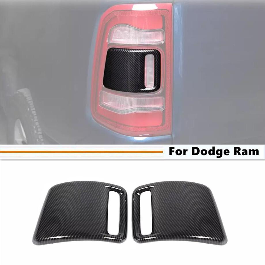 For 2019-2024 Dodge Ram 3500/2500/1500 Carbon Fiber Rear Tail Light Cover Trim2*