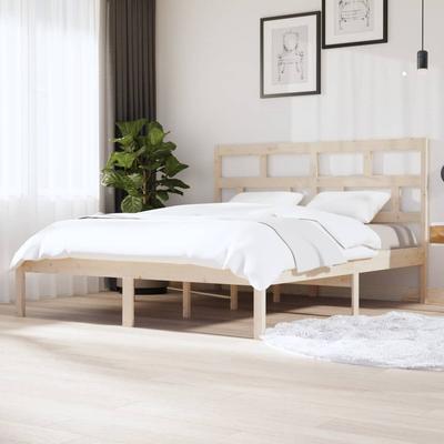 Vidaxl Bed Frame, Solid Pine Wood, 160 X 200 Cm