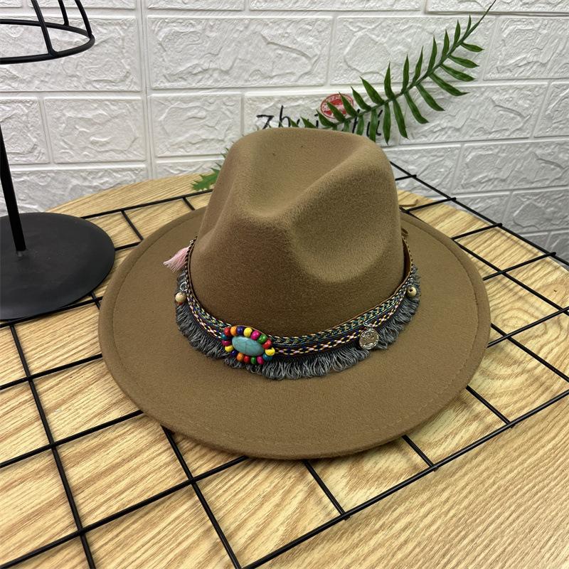 European and American new jazz hats men's and women's retro top hats woolen top hats ethnic style gentleman hats felt hats