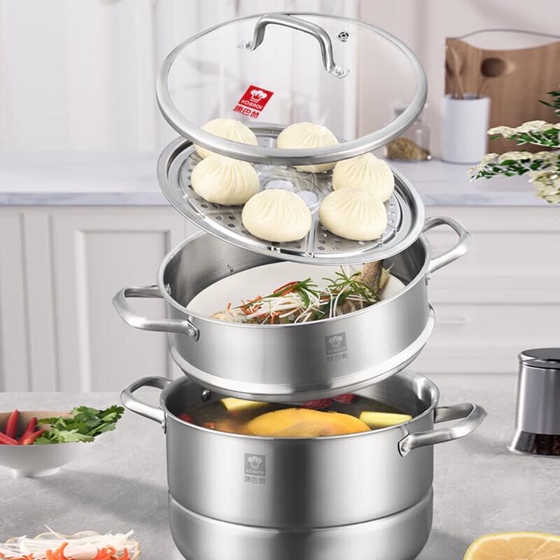 KOBACH 3-Layer 28cm 304 Stainless Steel Steamer Pot
