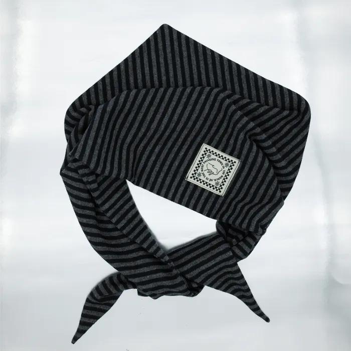 2000s Stripe Hair Kerchief vol.2 (black+grey)