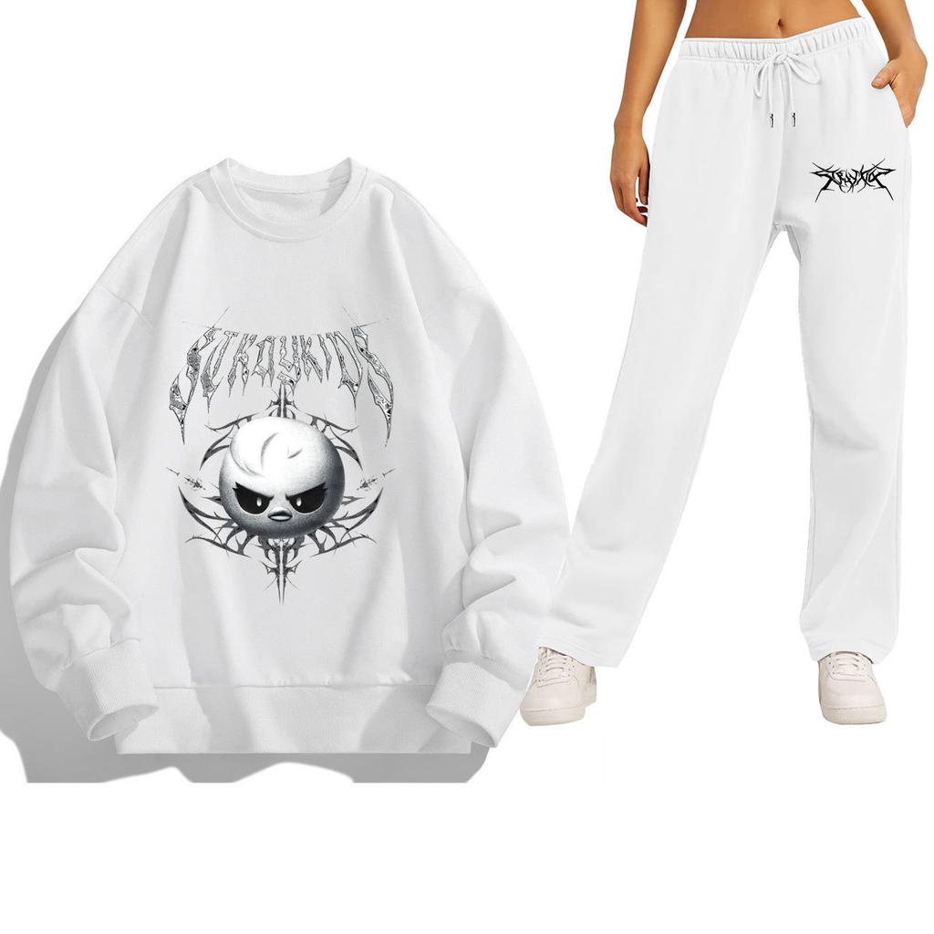 Ensemble Hoodie et Pantalon de Jogging Graphique Concert Tournée Stray Kids Tenue Ample pour Couple Pantalons pour Femmes