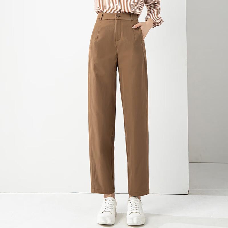 Fanzhen Women's Wrinkle-Free Drapey Straight-Leg Casual Pants
