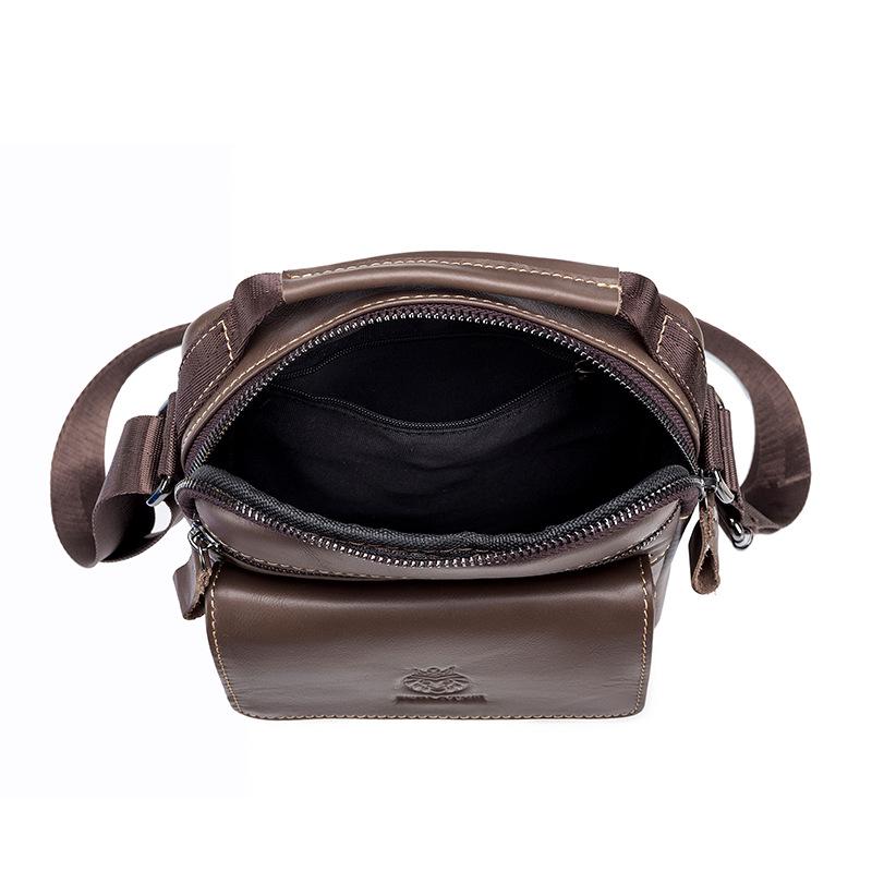 Shilaidun Men's Genuine Cowhide Leather Crossbody Shoulder Bag - 2025 Style