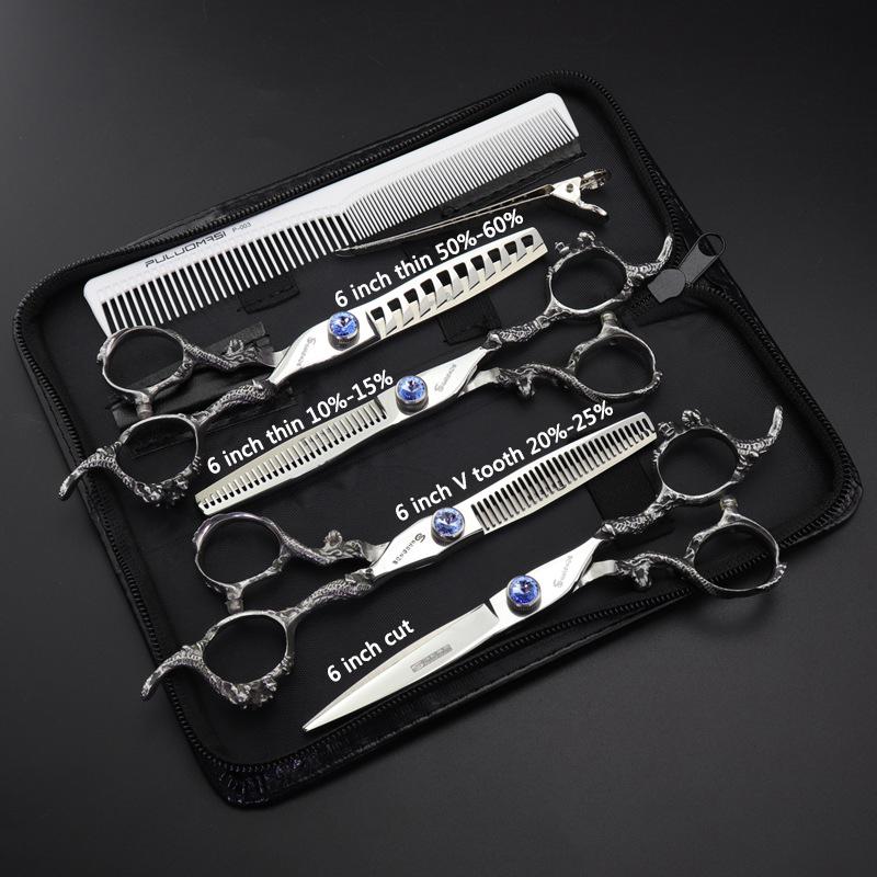 5/6/6.5/7/7.5 Inch Professional Hairdressing Scissors Japan 440C Hairdreser Scissors Barber Shears Set Cutting Thinning Haircut