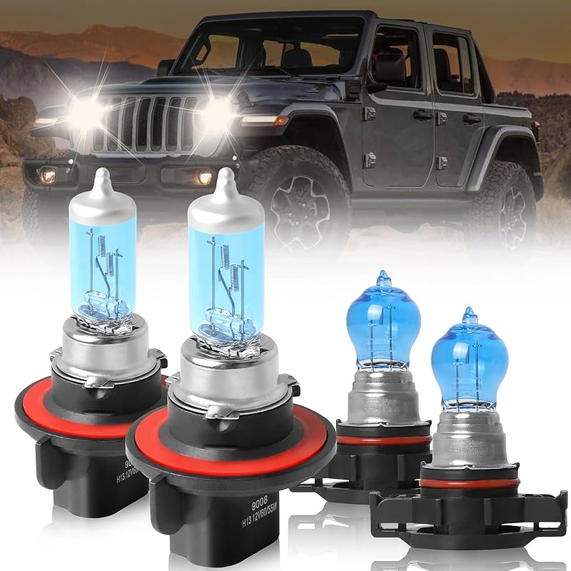 Fit For Ford Escape 2008 2009 2010 2011 2012 High Performance Halogen Headlight Bulbs 9008/H13 High/Low Beam + 5202 Fog Light Car Replacement Bulb