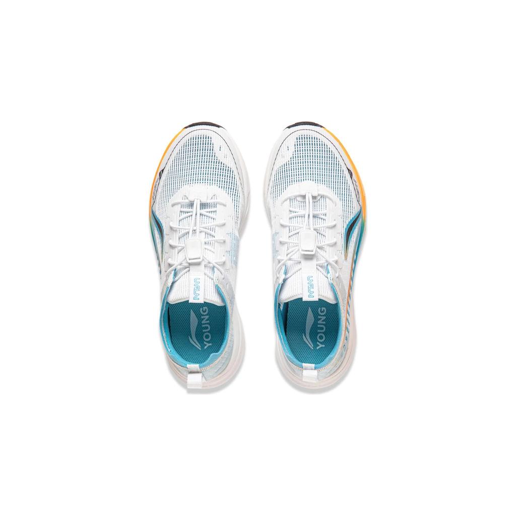 Li Ning Fashionable Versatile Double Layer Fabric Youth Running Shoes Kids Sneakers White Blue YKFU014-5