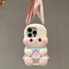3D Cartoon Plush Long Ears Rabbit Phone Case For IPhone 17 16 15 14 13 Pro Max 14 15 Plus Soft Silicone Back Cover