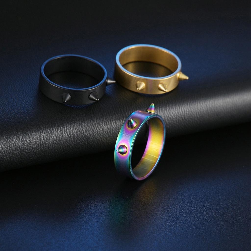 Selvforsvar Rustfritt Stål Ring Halloween Punk Hip Hop Fingerring Negler Piggtrådet Ballring Halloween Kvinner Menn Gave Tilbehør