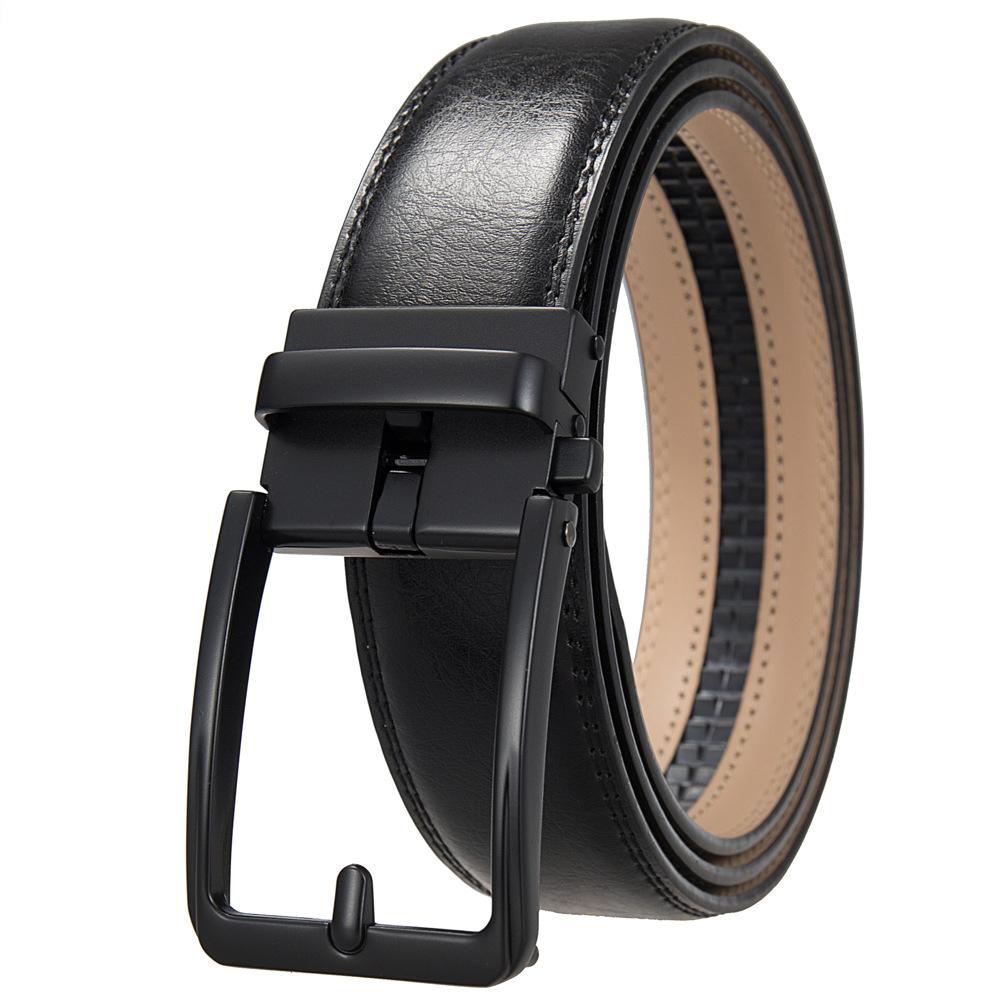 Anti-Needle Automatic Buckle Belt, Men'S Belt, Two-Layer Cowhide Belt Ly36-561948-1