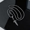 Fashion Retro Nordic Celtic Knots Rune Sword Pendant Stainless Steel Necklace for Men, Vintage Punk Jewelry Gift
