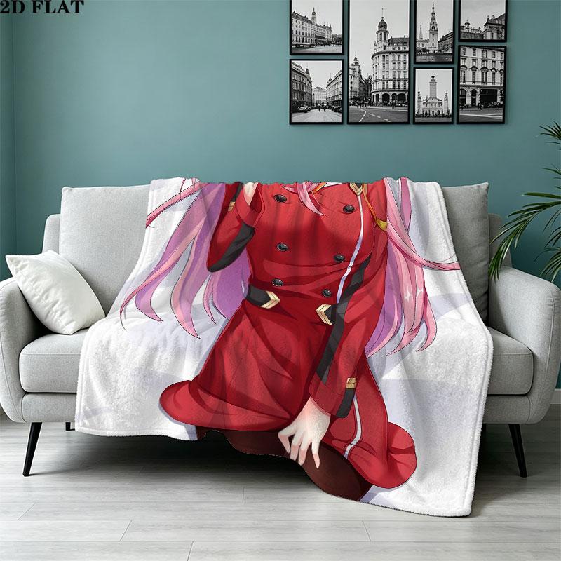 1 Stück Franxx Zero Two Gemustert Flanell Decke Geeignet für Alle Jahreszeiten Für Heimdekoration Wärme Und Komfort Geschenke Feiertagsgeschenk