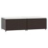 Garden Footstool with Cushions 2 pcs Brown Poly Rattan