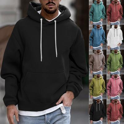 Pánský jednobarevný plyšový zateplený kabát fleece svetr ležérní kabát kapesní svetr podzimní zimní kabát