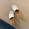 Sheepskin version~ Summer soft white leather sandals thick high heel with holiday style wear new slippers women