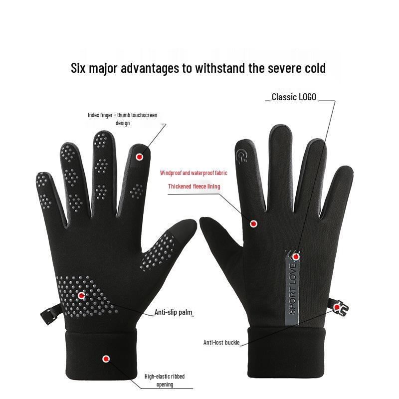Windproof Waterproof Fleece-Lined Winter Gloves for Men & Women – Touchscreen Sports Gloves for Cycling, Skiing & Cold Weather