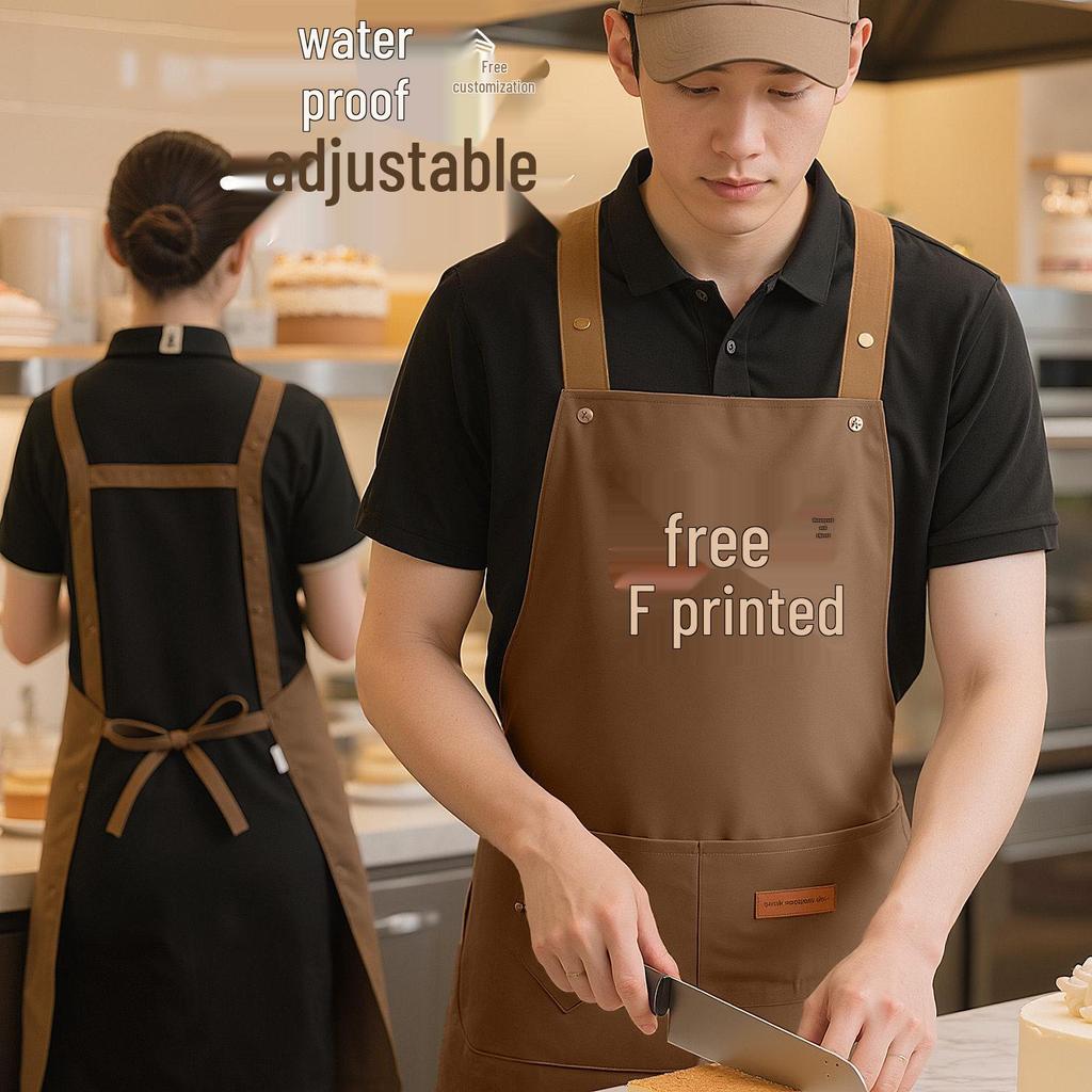 Customized Waterproof Apron for Coffee Shops, Milk Tea Bars, and Restaurants