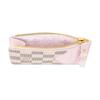 Louis Vuitton Romy Woven Zipper Head Checkerboard Print Coated Canvas Card Holder Women Card Holder Cream Purple N40922