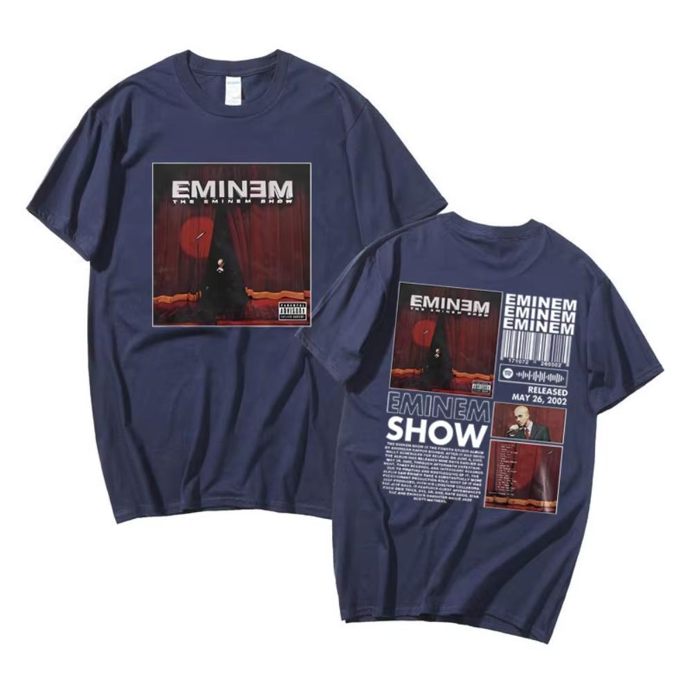 Rapper The Eminem Show Album Doppelseitiger Aufdruck T-Shirt Herren Hip Hop Übergroße T-Shirts Damen Vintage Stil Streetwear Tee Sommer