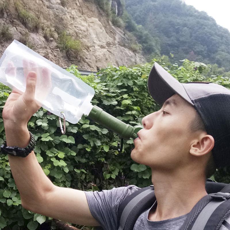 Taşınabilir Hayatta Kalma Su Filtreleme Pipeti Arıtıcı Şişe Kamp Acil Durum Dış Mekan