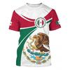 Mens Mexico Flag 3D Printed Short Sleeve T-Shirt Loose Fit Breathable Sport Tee Football Fans