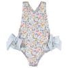 Summer Girls' One-Piece Swimsuit: Cute Blue and Pink Print