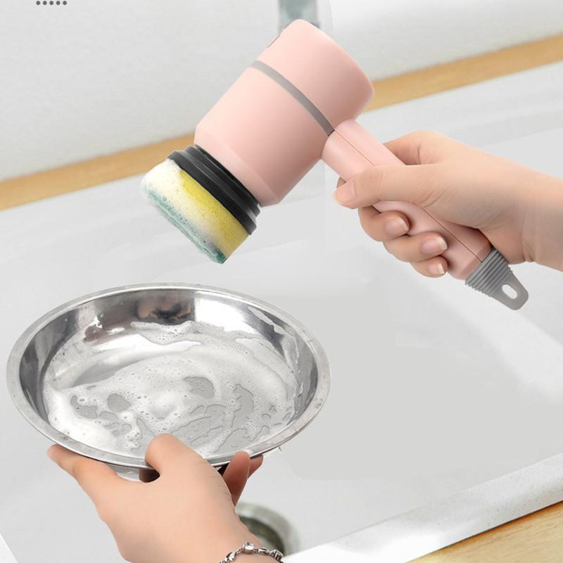 Haushalt elektrische Spin Scrubber Multifunktions-Reinigungsbürste mit 4 austauschbaren Bürstenköpfen für