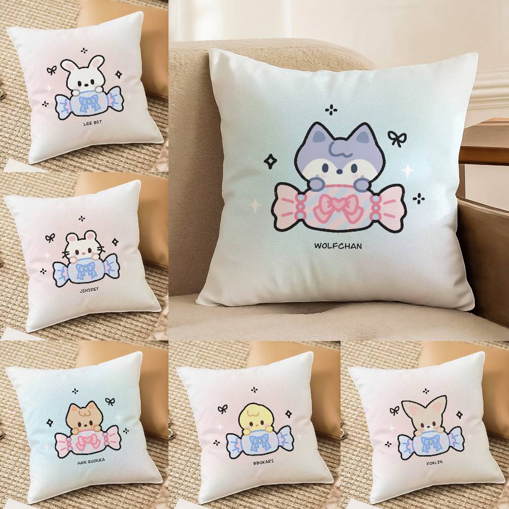 Niedliche Süßigkeiten als Tiere verkleidet Kissenbezug Komfort Sofa Bett Seidig elegant Verdeckter Reißverschluss Dekorative Kissenhülle