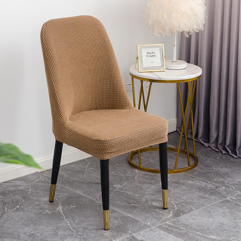 Wedding Banquet Household Folding Chair Cover Thickened Mesh Corn Fleece Half Pack Curved Elastic Chair Cover
